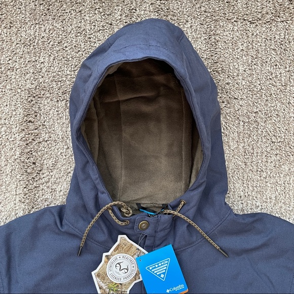 COLUMBIA PHG ROUGH TAIL HOODED MENS WORK HUNTING JACKET SIZE XL EXTRA LARGE BLUE - Picture 4 of 9